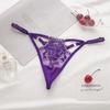 Breathable Girls Flower Embroidery Low waist Intimates Ladies Bandage Thongs Lace Bow Panties Women  T-back Seamless  Briefs