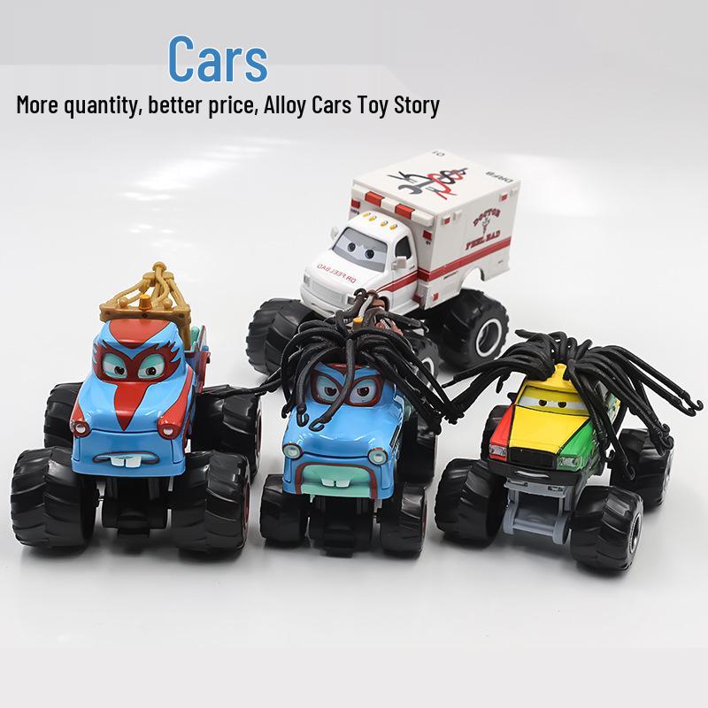 Alloy Race Car Big Foot Long Hair Wrench High Wheel Series Toy for Kids