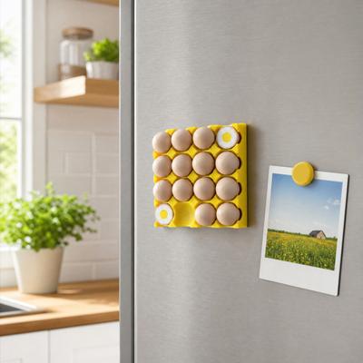 3D Egg Holder Refrigerator Magnet, Farmhouse Egg Tray Fridge Magnet, Home Office Kitchen Fridge Locker Decorative Accessories