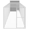 VidaXL Chicken Coop with Run Light Grey 165x1067x181 Cm Galvanized Steel 3189117