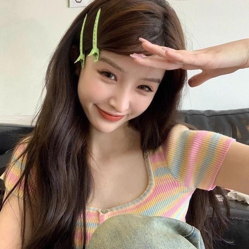 Pack Of 8 No Trace Hair Clip For Women Hair Styling Professional Salon Use Bright Color