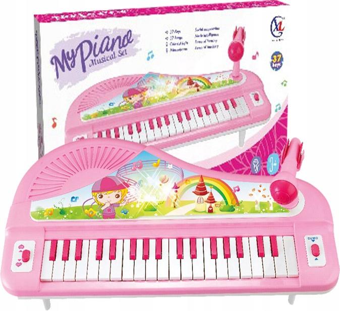 [PACZA] Tastiera mini pianoforte rosa per bambini con gambe, 37 tasti, N68