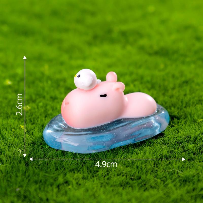 Cute Pink Capybara Capybara Figurine Decorative Hanging Accessories Micro-landscape Mini Ornaments