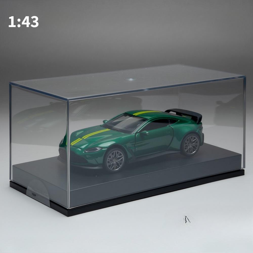 Simulation 1/43 Alston Martin V12 Alloy Sports Car Model Collection Ornaments with Display Box Metal Miniature Voiture Toy Gift