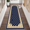 Vintage Persian Runner Rug for Hallway Entryway Non-Slip Washable Floor Mat Black White Medallion Long Carpet Home Decor