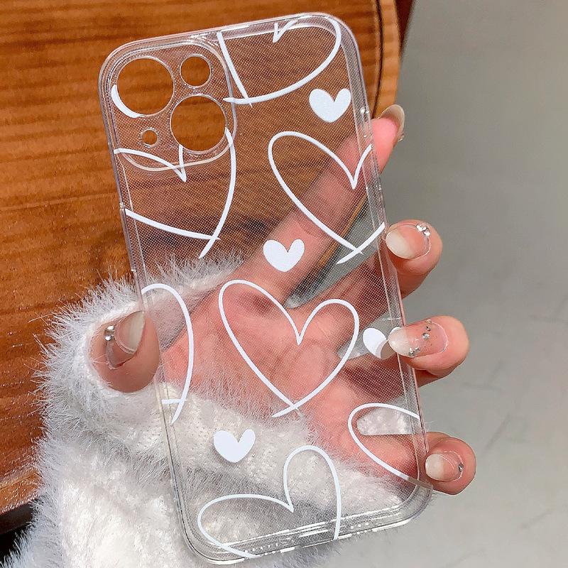 Full screen love applies to Apple 15Promax mobile phone case iPhone14/13/12/11 simple 17/16plus
