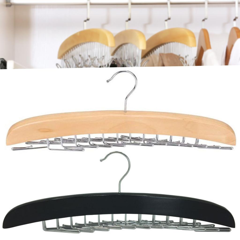 Multifunctional Wooden Hangers With 24 Hooks Belt Underwear Rack Hanger Space Saving Necktie Holder Closet Finishing Organizer