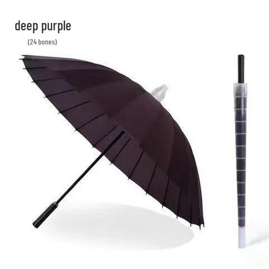 Rainbow 24-Rib Windproof Dual-Use Umbrella - Business, Sunny & Rainy Shade, Double Person, Straight Handle, Sun Protection.