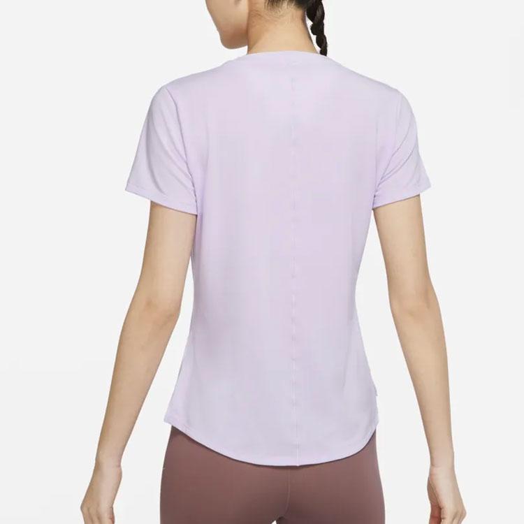 Nike Dri-FIT One Luxe Solid Crew Neck Sun Protection Quick-Dry Short Sleeve T-Shirt Women Tops Purple DD0619-530