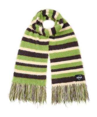 IUGAMAKARAS Striped Hairy Bold Muffler (Green)