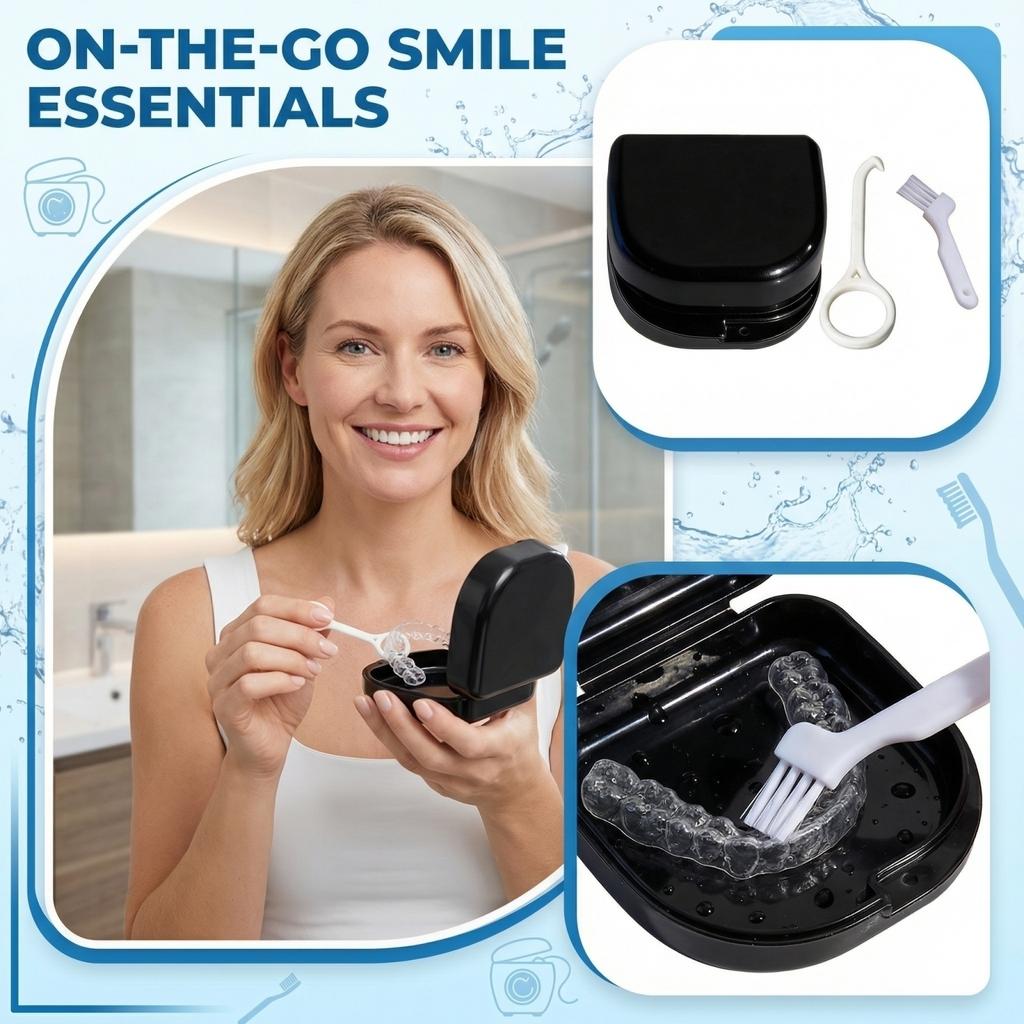 Portable Braces Cleaning Box Denture Cleaner Portable Teeth Box