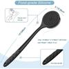 Double-Sided Silicone Bath Brush, Long Handle Exfoliating Back Scrubber, Gentle Massage Sponge for Men & Women, Deep Cleansing