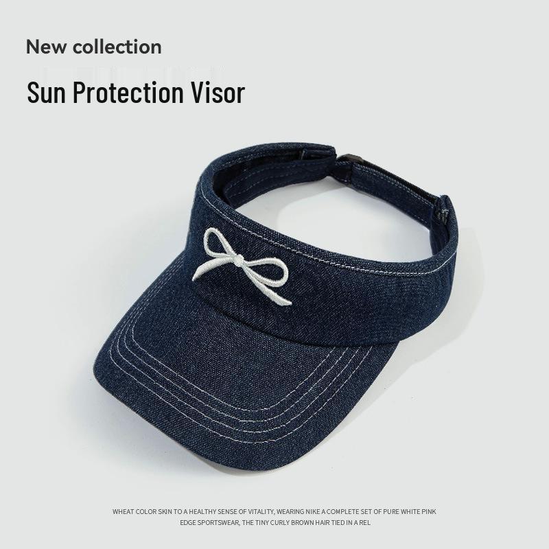 

Women s Denim Bowknot Sun Hat - Versatile Korean Fashion for Spring & Summer One Size