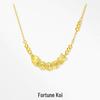 Vietnam Sand Gold Koi Necklace: Five Emperor Coins, Crushed Ice Design - Elegant Clavicle Chain, Perfect for Qixi Birthday Gift