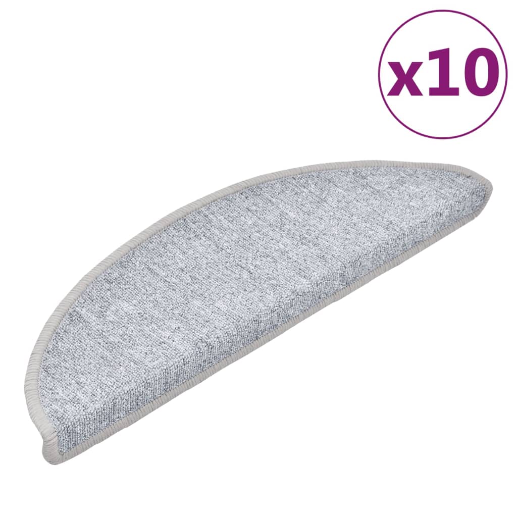 Vidaxl Stair Treads, 10 Pcs, 56X17X3 Cm, Light Grey