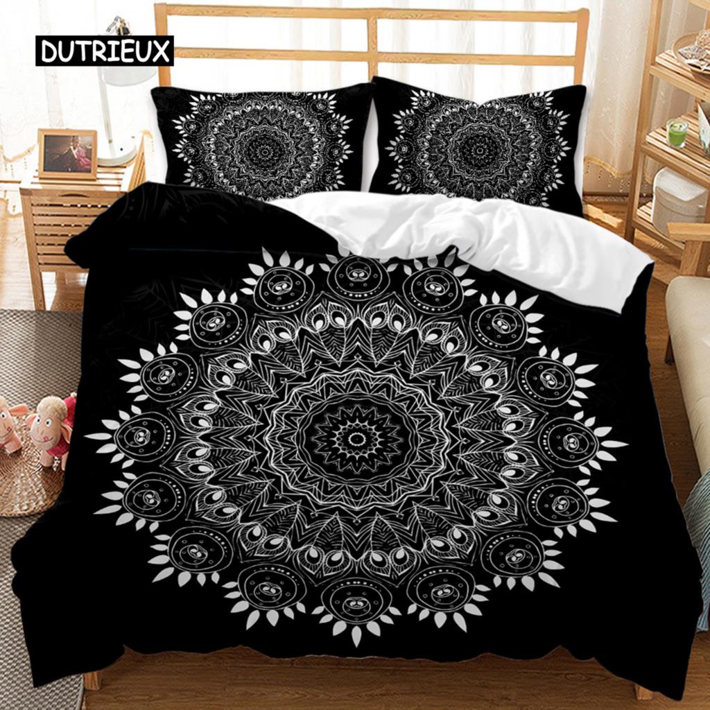 Mandala Bed Cover Kit Elephant Boho Chic Hippie Twin Size Bedding Mandala Polyester Comforter Cover Adults Double Size Queen Dimension King Dimension