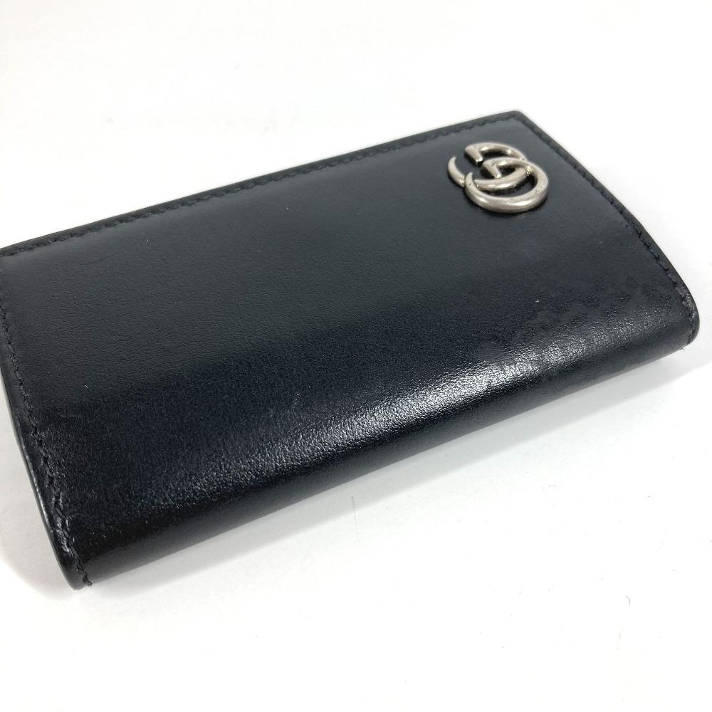 GUCCI 435305 GG Marmont GG logo 6P Key ring 6 points key Key Case Leather Black