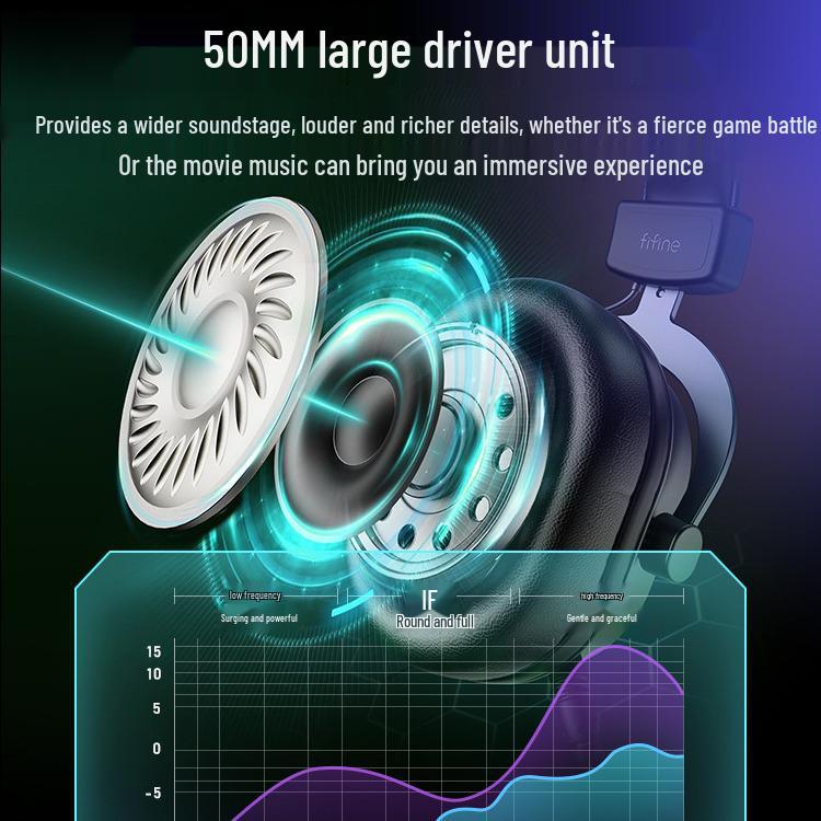 Fifine H6 RGB 7.1 Wired Gaming Headset for PC and Laptop.