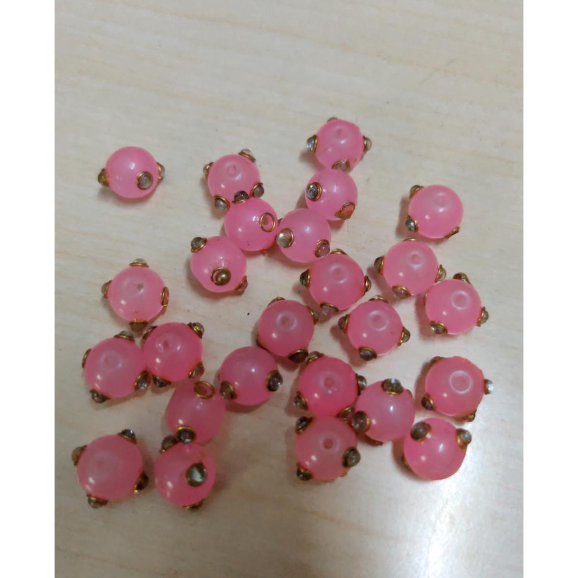 

@ Round Shape Kundan Stone Beads For DIY Jewellery Making & Rakhi 25 Pcs U121 MJ-399-60%OFF