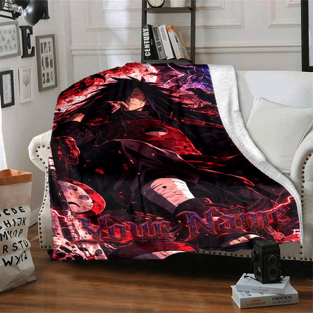 Naruto Character Personalized Text Blanket Lightweight Customizable Blanket Comfortable Great for Nap Office Office Chair Livingroom All-Season Use