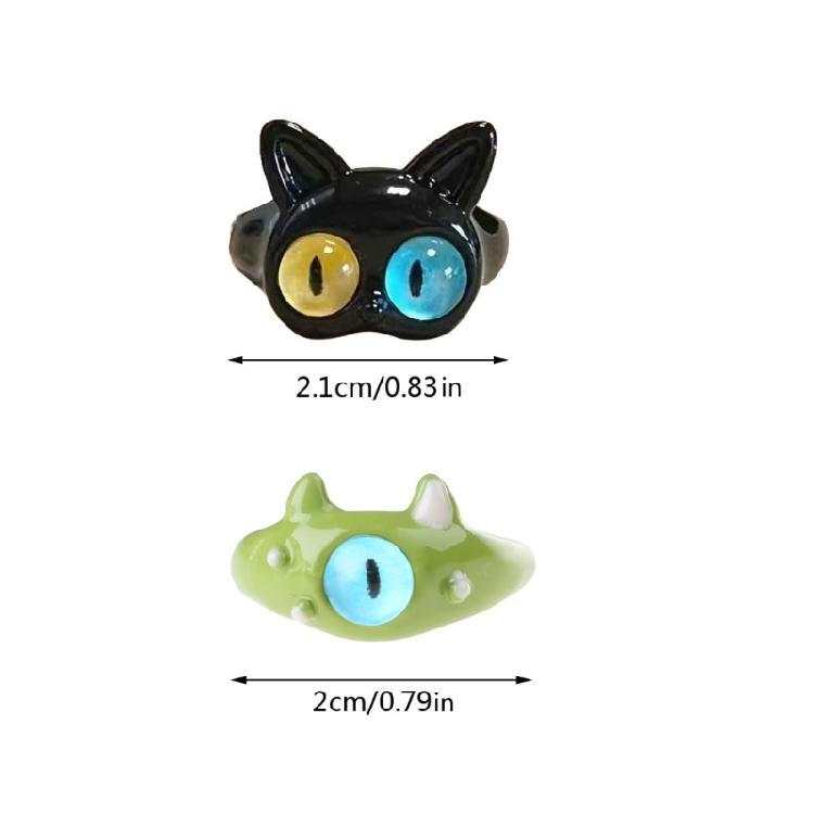 Harz Leichte Offene Ringe Kinder Monster Ring Tier Finger Katze Ring
