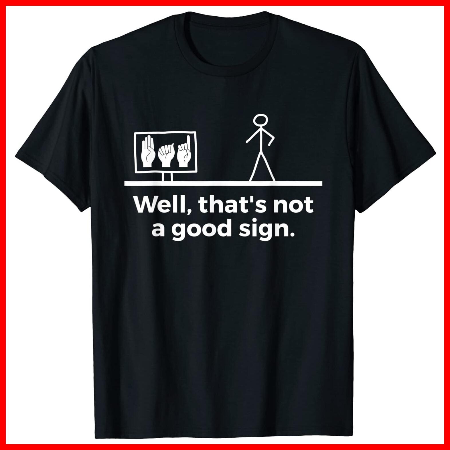 Funny ASL American Sign Language Black Cotton T-Shirt S-5XL M