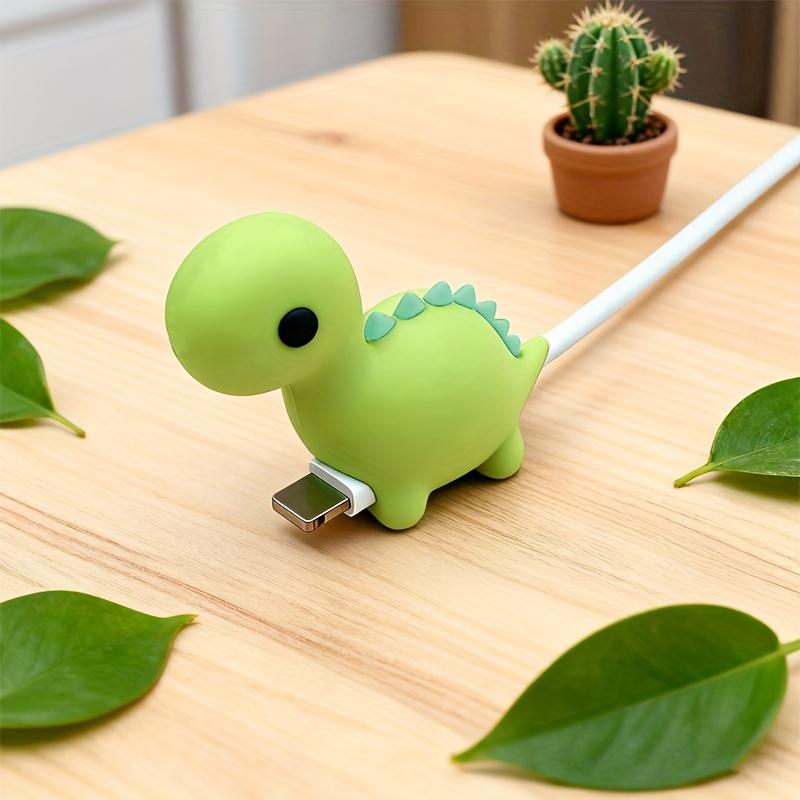 

Cartoon Pink and Green Little Dinosaur Apple Data Cable Connector Protector, Anti-Break Charging Protector зелёный