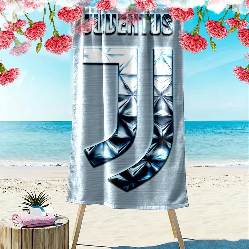 Serviette de plage du club de football Juventus, Durable et facile à nettoyer, Serviette de plage douce et vive, Parfaite pour le voyage