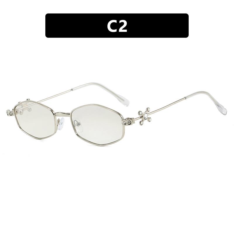Irregular polygon jewelry sunglasses, new sunglasses, plain round face women's sunglasses