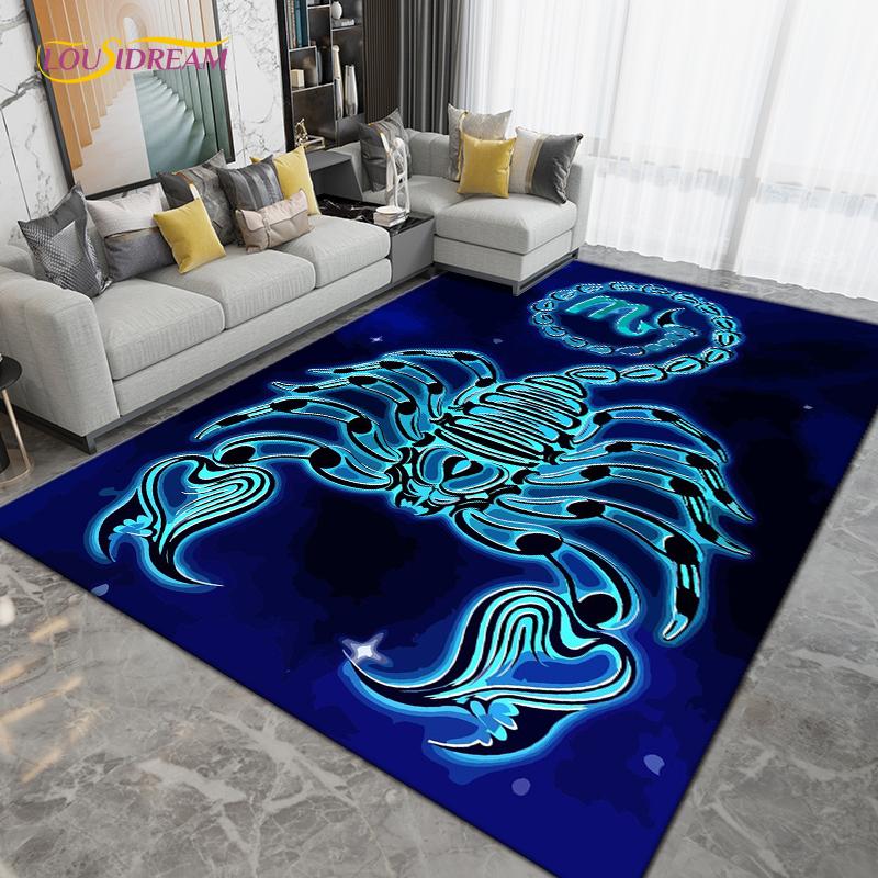 Skorpion Skorpion Bereichsteppich Groß, Teppich für Wohnzimmer Schlafzimmer Sofa Dekoration, Küche Badezimmer Fußmatte Rutschfeste Bodenmatte