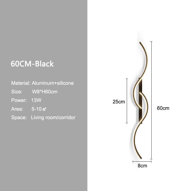 Minimalist Bedroom LED Wall Lamps Decor for Sofa Background Interior Wall Lights Wall Sconce for Corridor Aisle Black White Gold