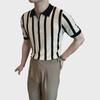 Men's Summer Striped Slim Fit Ice Silk Polo Shirt