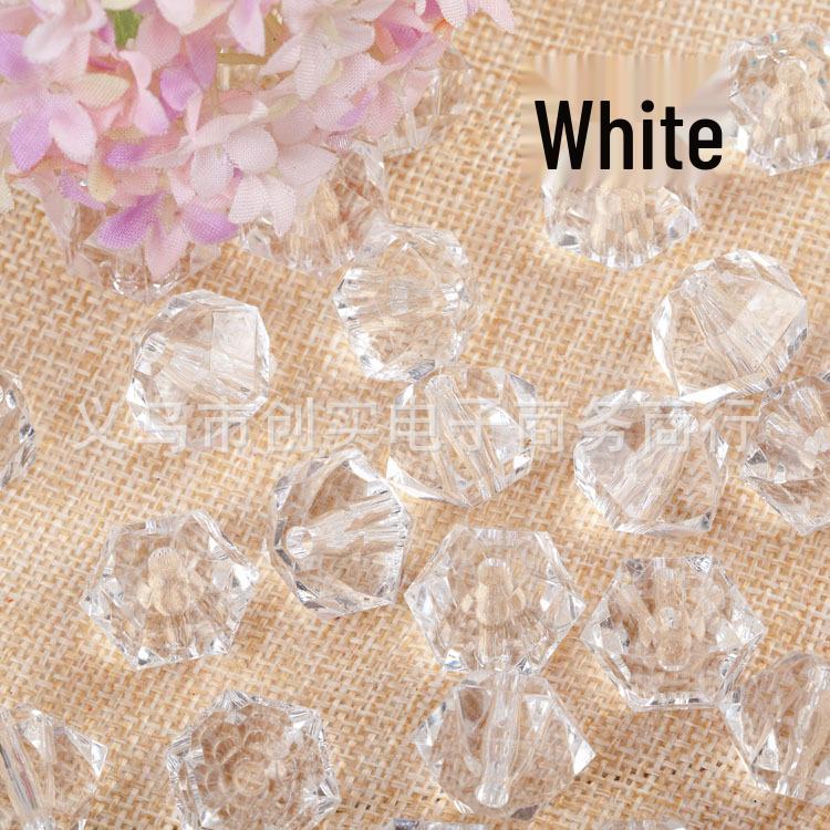 16mm DIY Vase Bead Kit: Transparent White Six-Section Watermelon Acrylic Beads 16mm