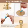 3Pcs Candlestick Holder Hurricane Candle Holder with Ribbed Glass Cylinder Windproof Tall Candlestick Holder for Table Fireplace