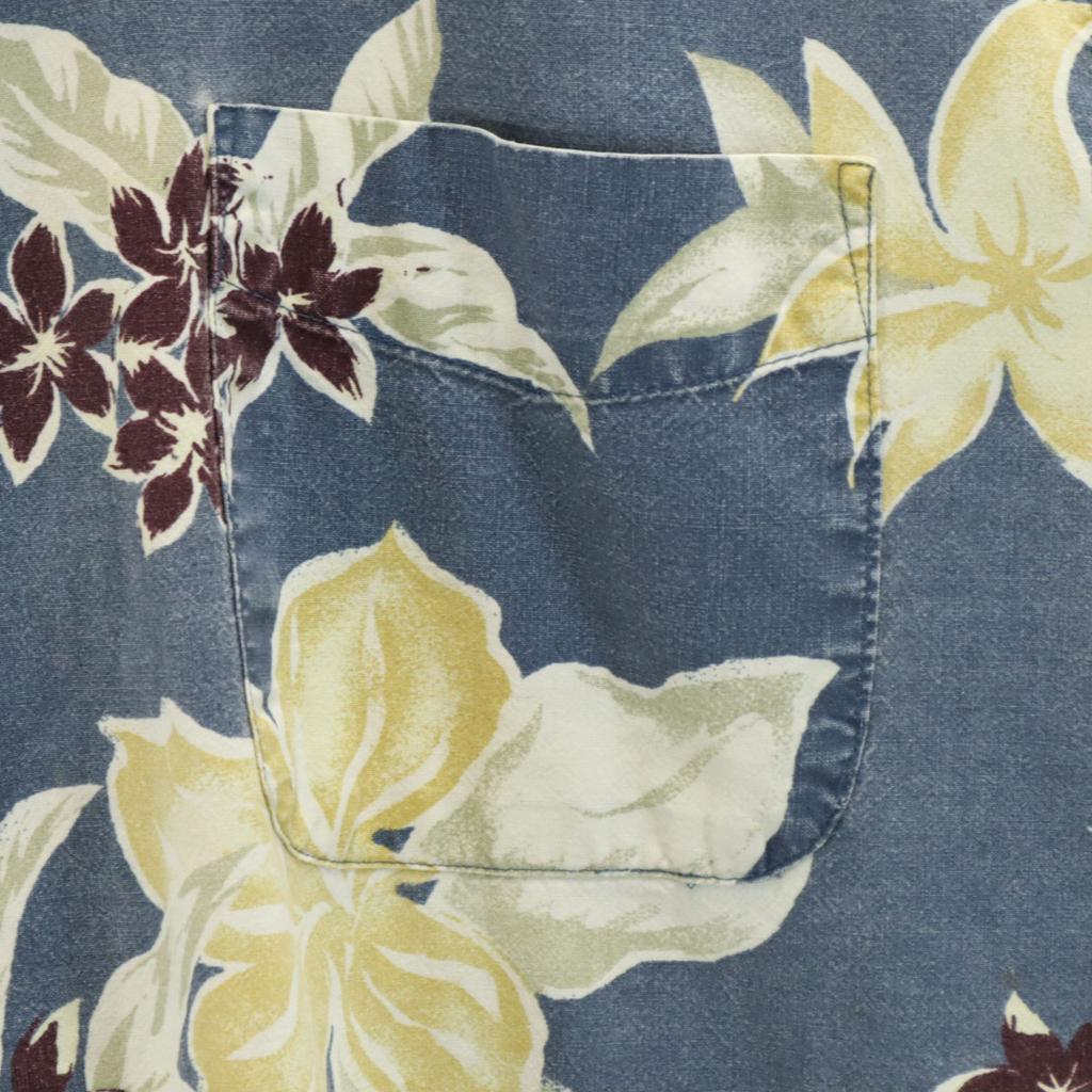 Cherokee Floral Short Sleeve Aloha Shirt L Navy Men's Used