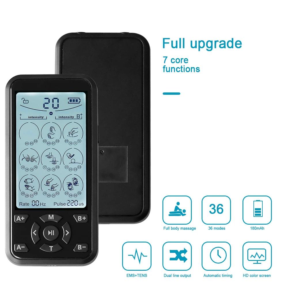 36 Modes Electric Tens Relax Muscle Stimulator EMS Acupuncture Body Massager Digital Therapy Slimming Machine Electrostimulator