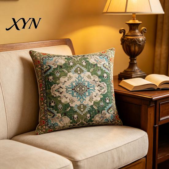Square Pillow Case Boho Throw Covers, 18 x Inch Bohemia Bedroom Pillowslip Ethnic Style Cushion Case, Decorative Pillowcase for Sofa Couch