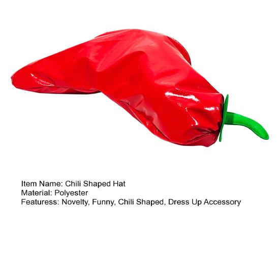 Czerwona Papryka Kapelusz dla Dorosłych Zabawny Kostium w Kształcie Chili Nowy Dodatek do Przebrania na Imprezę Tematyczną Jedzenie
