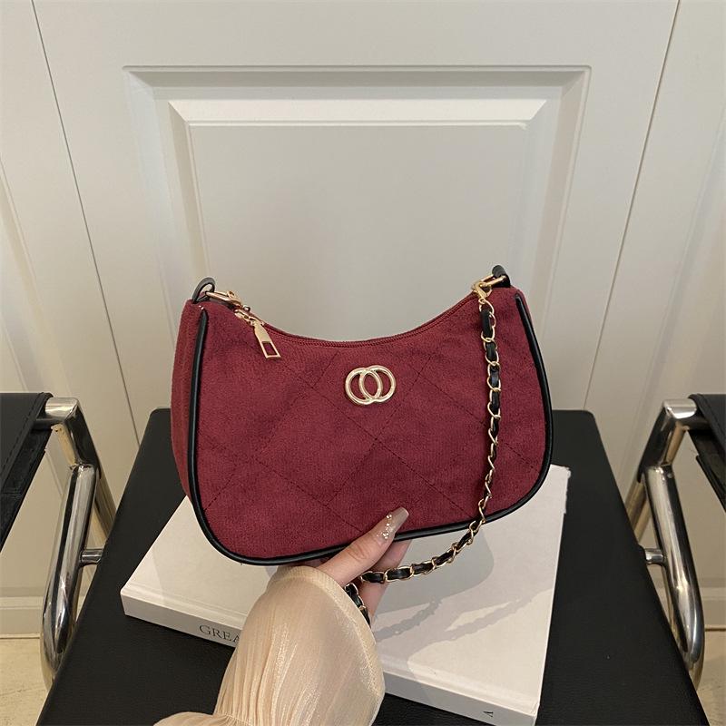 

Frosted Texture Diamond Pattern Women s Chain Shoulder Bag