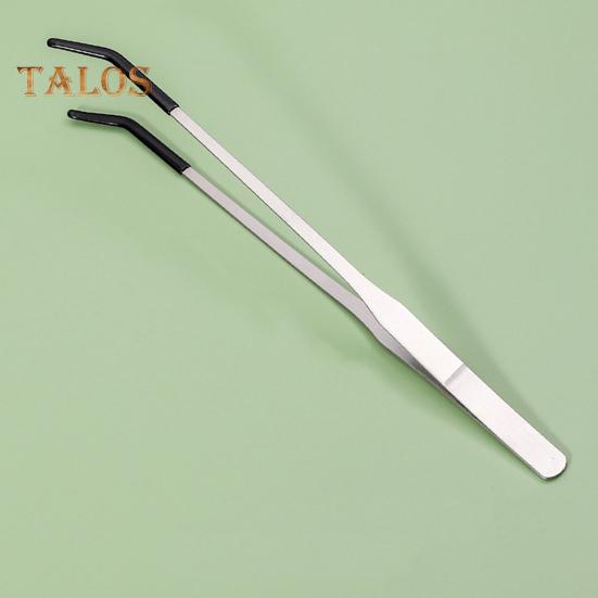 2 szt. szczypce do karmienia gadów ze stali nierdzewnej z gumową końcówką, długie, proste i zakrzywione, akcesoria do akwarium dla węży brodatych, artykuły do terrarium