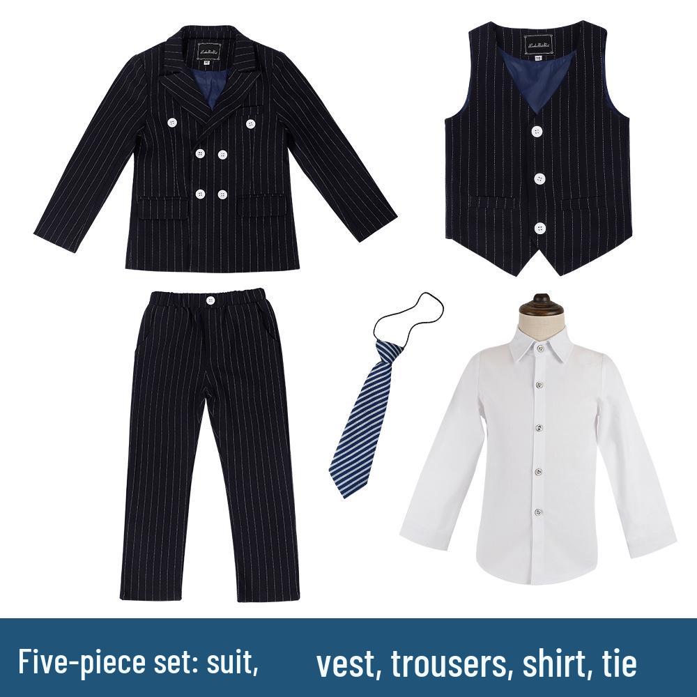 2022 Autumn/Winter Boys' Striped Blazer Suit Set - Formal Wear for Flower Boys and Hosts