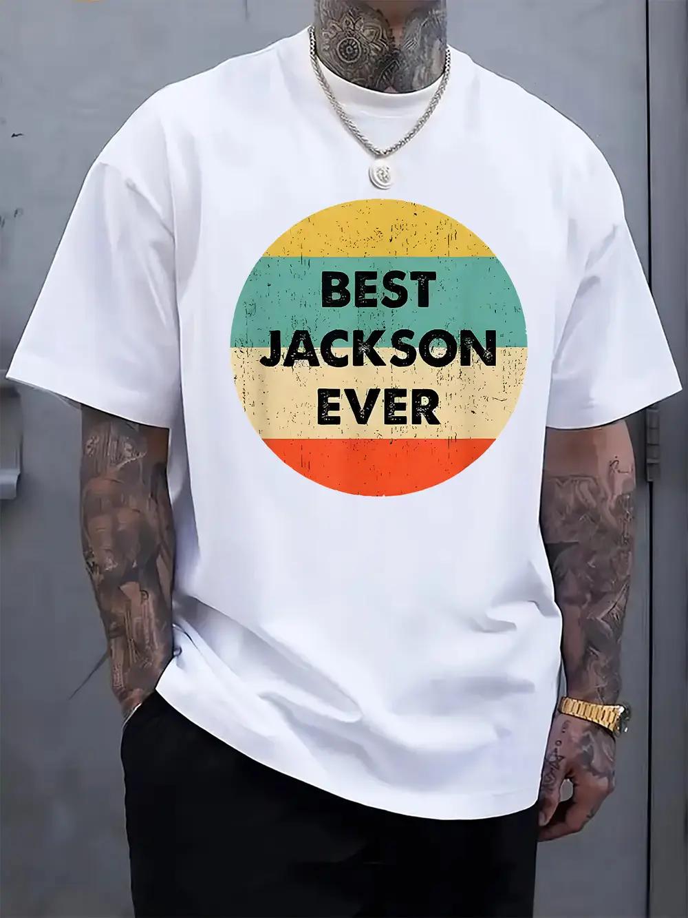 

Best Jackson Commemorative Pattern Print Round Neck Short Sleeve T-shirt XXXXL