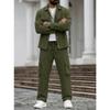 Men Casual Workwear Multi Pockets Long Sleeve Jacket And Long Pants Set