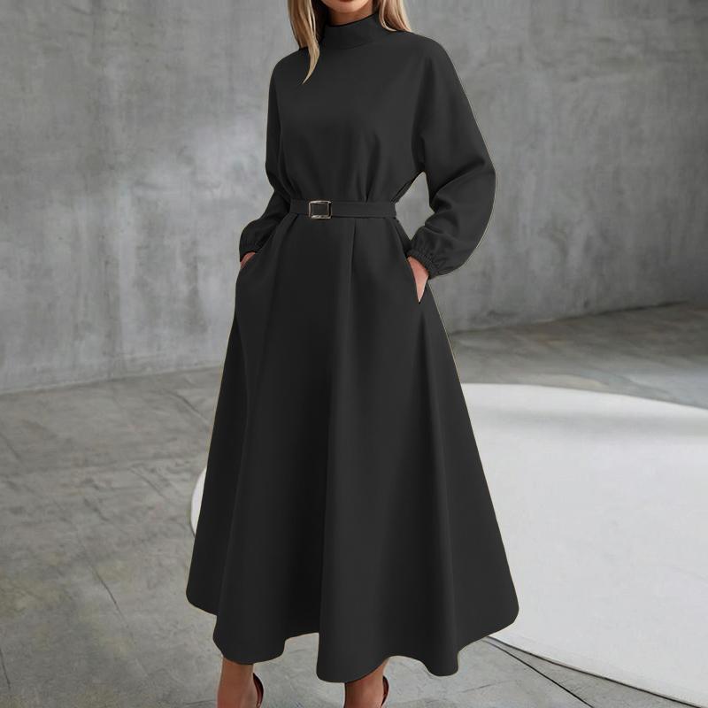 

ZANZEA Женское повседневное платье-рубашка однотонное свободное с длинным рукавом 2XL чёрный