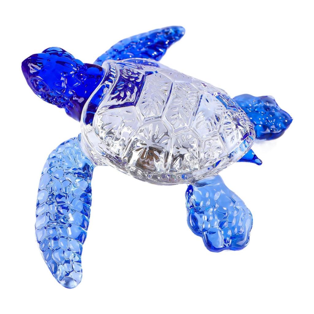Glass Sea Turtle Statue Multifunctional Tabletop Ornament for Bookshelves