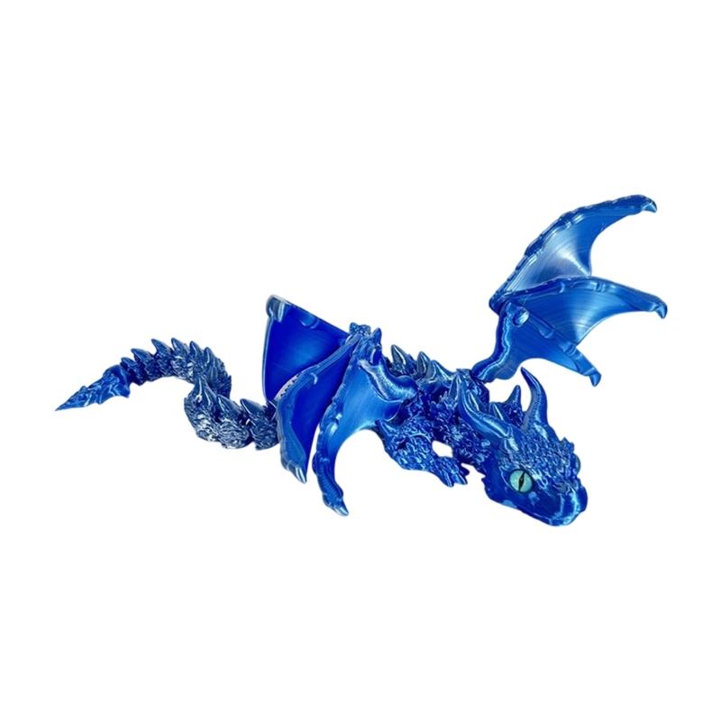 Friendly Plastic Large Horn Dragon Figurine 3D Printed Safe Table Decoration Lightweight Art Piece for Kids Christmas Gift