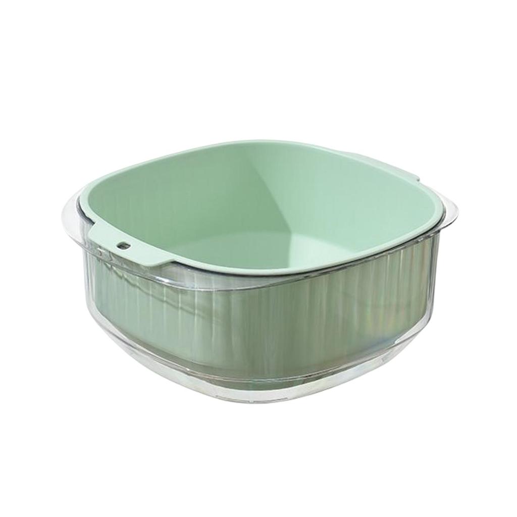 Double Layer Fruit Drain Basin Colander Bowl Large Washing Draining with Hanging Hole Durable for