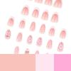 3D Stereo Floral French Pink False Nails - Trendy Wearable Nail Art Tips