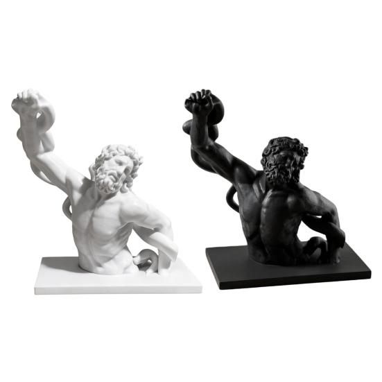 3D Printed Laocoon Bust Sculpture Stable Base Greek Mythology Ornament Ancient Greek Artistic Collectible Figurine Decor for Entrance Living Room