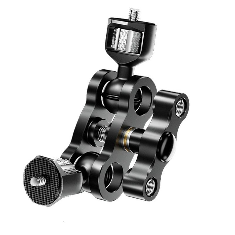 Adjustable Mount Arm with Double Ballheads 1/4in Screw for Cameras Monitors and LED Lights Aluminum Build